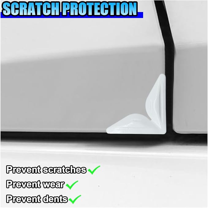 4PCS Car Door Edge Guards Protectors, Self-Adhesive Car Side Door Corner Protector Anti-Collision Trim Sticker, Anti-Rub Vehicle Exterior Decorative Accessory for Cars Trucks SUVs (White)