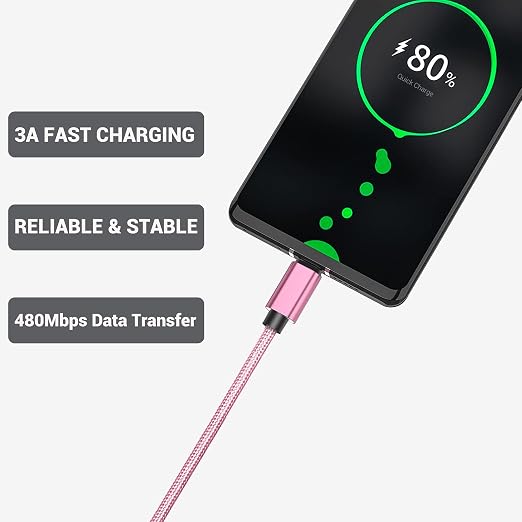 Short USB C Cable [4-Pack 8 inch], 3A Fast Charging USB 2.0 Data Transfer to Type C Phone Charger Cord Nylon Braided Compatible with Samsung Galaxy S10 S9, Pixel 3, LG V30, Charging Station