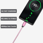 Short USB C Cable [4-Pack 8 inch], 3A Fast Charging USB 2.0 Data Transfer to Type C Phone Charger Cord Nylon Braided Compatible with Samsung Galaxy S10 S9, Pixel 3, LG V30, Charging Station