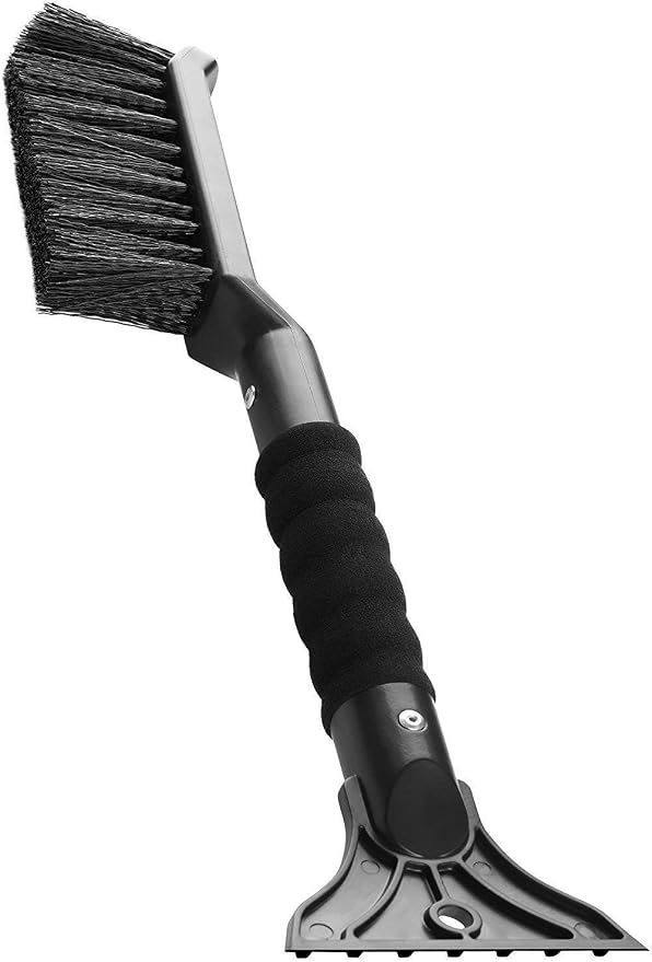 2-in-1 Ice Scraper & Snow Brush - No Scratch w/Soft Bristle Best for Frost Remover & Broom Removal Tool - Auto Windshield Window Cleaning Kit - Heavy Duty Winter Car Accessories w/Grip Handle