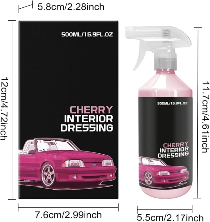 Multi-surface Car Interior Cleaning Spray,Multi-surface Cleaning Spray,Cherry Interior Dressing,Car Interio𝐫 Cleanin𝐠 Kit,For Polishing, Maintenance (2)