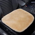Genuine Sheepskin Auto Seat Pad, Australian Soft Wool Seat Cover Breathable and Sweat-Wicking Comfort Warm Universal Fit,19.2 inch x19.2 inch (Front seat Cushion 1pc, Khaki)