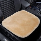 Genuine Sheepskin Auto Seat Pad, Australian Soft Wool Seat Cover Breathable and Sweat-Wicking Comfort Warm Universal Fit,19.2 inch x19.2 inch (Front seat Cushion 1pc, Khaki)