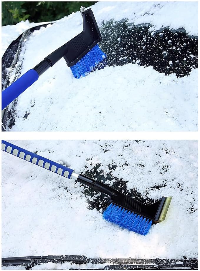 Extendable Snow Brush, Ice Scrapers Premium Aluminum Wide Oxford Shovel Head Design 4-in-1 Design Portable Compact Foldable Snow Shovel, Car Ice Brush for Cars Trucks (type 1)