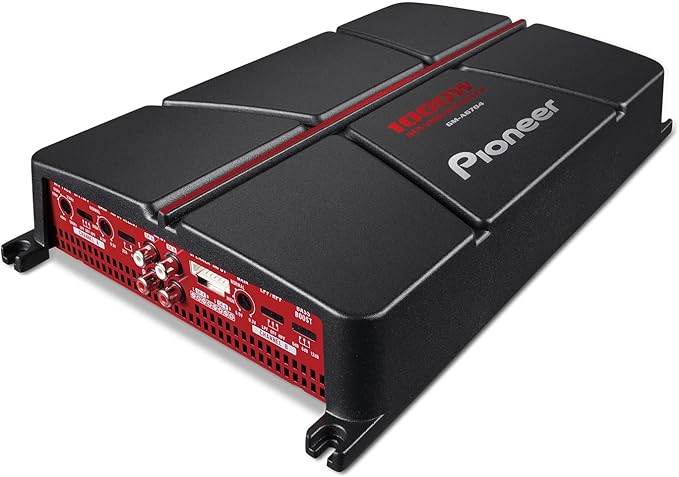 GM-A6704 4-Channel Car Amplifier – 1000W Max, Class AB, Bridgeable Design, Bridgeable, High-/Low-Pass Filters
