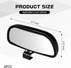 2PCS Car Blind Spot Mirror, Rectangular HD Glass Blind Spot Mirrors for Cars, 360° Adjustable Wide Angle Auto Blindspot Side Rear View Mirror, Car Accessories for SUV Truck (Screw-on, Black)