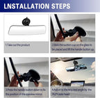 Auto Inside Rearview Mirror with Suction Cup, 12 inch HD Wide Angle Extended Curved Mirror, 360 Degrees Adjustable Wide Viewing Car Accessories Universal for Cars Trucks Boat