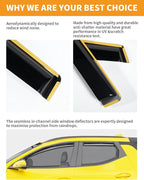 in-Channel Window Rain Guards Fit for Hyundai Santa Cruz 2022-2026 Rain Guards Extra Durable Window Deflectors Visors Vent Visors Shades Vent Car Accessories -4 pcs
