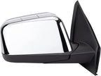Passenger Side Mirror Assembly Power Heated Memory Puddle Light Foldaway Chrome Smooth Black Compatible with 2008-2009 Lincoln MKX