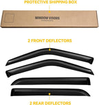 Window Visors for 1997-2017 Ford Expedition, Rain Guards Shield Vent Deflector Shade Dark Smoke for 2007-2017 Expedition XL, 1998-2017 Lincoln Navigator, Tape-On, 4PCS