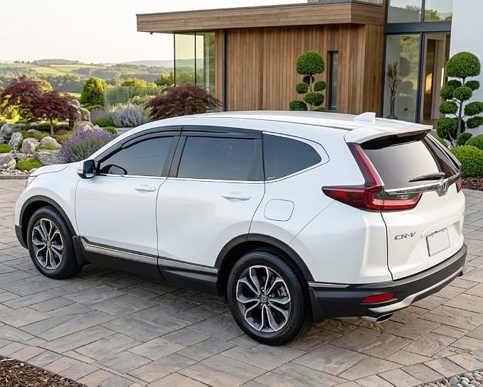 2017-2022 Tape-On Rain Guards for Honda CR-V Side Window Deflector Visors LX EX EX-L Touring 3D Wavy JDM Style CRV Vent Shades 2018 2019 2020 2021