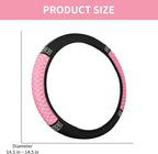 Bling Car Steering Wheel Cover, 15 Inch Rhinestones Soft Leather Elastic Steering Wheel Protector, Sparkly Crystal Diamond for Women, Car Interior Accessories for Most Cars (Pink)