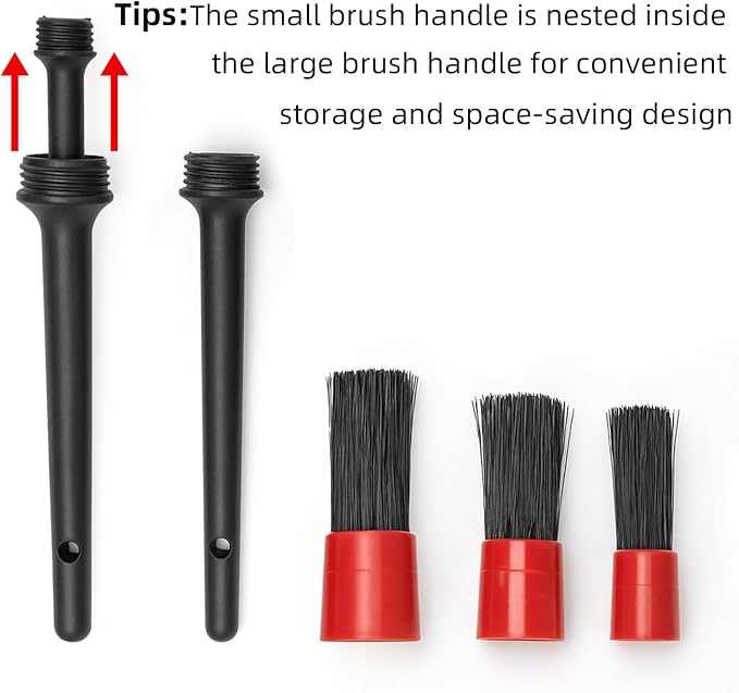 9Pcs Car Interior Detailing Kit - Car Cleaning Brushes, Universal Gel, Microfiber Towel and Storage Bag for Dashboard, Air Vents, Keyboard & Electronics