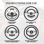 Bling Soft Leather Steering Wheel Cover, Steering Wheel Protector, 15 Inch Rhinestones Car Elastic Protector with Crystal Diamond for Women Girls, Car Accessory for Vehicles (Red)