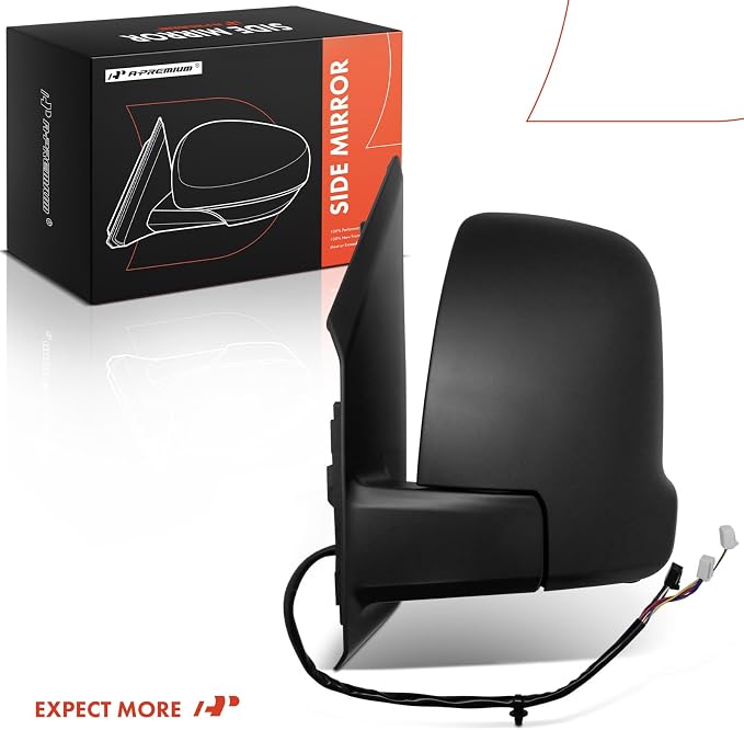 Driver Side Power Door Mirror - Compatible with Mercedes-Benz Sprinter 1500 2500 3500 2019-2022 - Heated Power Folding Black Outside Rear View Mirror w/Blind Spot Detection Turn Signal