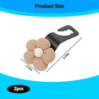 2PCS Car Seat Headrest Hook, Cute Flower Vehicle Backseat Purse Handbag Storage Hanger, Floral Auto Seat Back Holder Hook for Coat Umbrella Grocery, Universal for Vehicles (Brown)