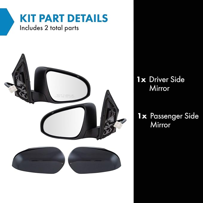 Power Heated Paint to Match Side Mirror Set Driver & Passenger Compatible with 2016 Scion iM, SC1320110, SC1321110