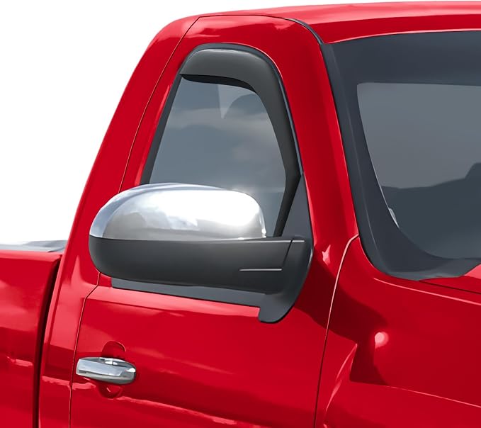 Voron Glass in-Channel Extra Durable Rain Guards for Trucks GMC Sierra 2007-2013 Regular Cab, Window Deflectors, Vent Window Visors, 2 Pieces - 210004v