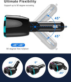 2026 Upgraded Cigarette Lighter Splitter, 180W 2-Socket Cigarette Lighter Adapter with Dual QC3.0 and 20W PD USB C Car Charger Splitter for GPS/Dash Cam/Laptop/iPad/iPhone 17/16/15/14/13/12