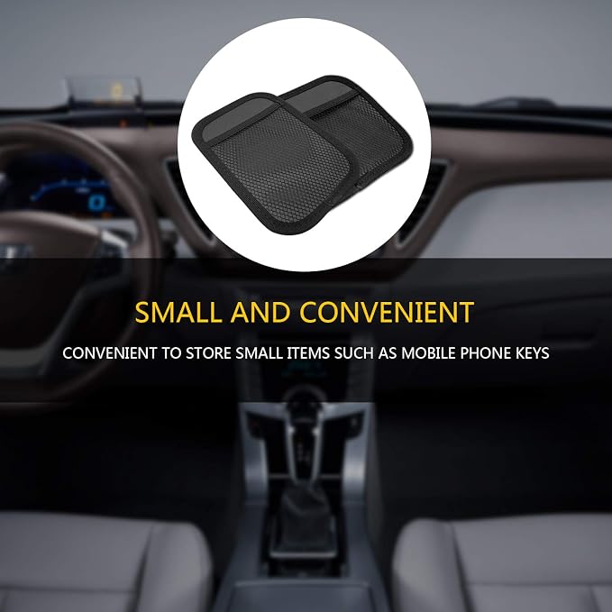 INNOLIFE Car Net Pocket Side Clutter Scattered Storage Phone Holder Strong Paste Organizer 8"x5.75"(1pcs L+1 pcs S)