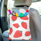 Car Trash Bag Car Garbage Bag Hanging Cars Trash Can, Waterproof Cars Back Seat Organizer for Vehicle Travelling Camping Strawberry Decor