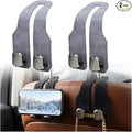 Car Seat Back Double Hook, 2026 New Car Headrest Hook, Multifunctional Headrest Hook for Convenient Storage, Auto Hooks Organizer for Handbag Purse Coat Bags，Gray：2