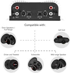 TS 400x4 400 watts RMS 4 Channels Full Range Car Audio Amplifier, 2 Bridged Channels, RCA Input Class D, Output Power, Multichannel Amplifier System, Small - TS400X4