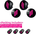 4pcs Wheel Center Cap 63mm/2.5 inches Slash Covers Hub Cap Compatible with Dodge Charger Challenger Durango Hornet Dart R/T SRT Magnum Nitro Journey Caliber Avenger and Ram (Pink)