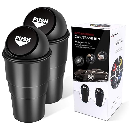 Cup Holder Trash Can, Leakproof Car Trash Can with Lid, Trash Bin for Car Accessories, Mini Garbage Bin Organizer for Automotive Office Home Kitchen, Applicable to Women and Men