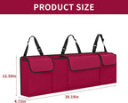 Car Trunk Organizer, Backseat Hanging Large Storage with Adjustable Straps,Waterproof PVC Collapsible Cargo Bag, Car Interior Accessories for Auto SUV MPV (Red)