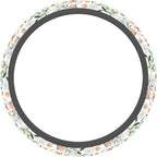 Car Steering Wheel Cover for Women Men, Non-Slip Botanical Floral Pattern with Ladybugs Steering Wheel Protector, Universal 14"-15" Fit for Cars, SUVs, Trucks