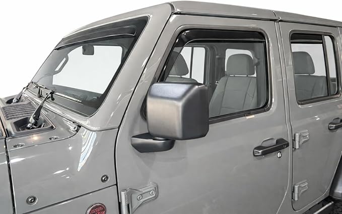 2018-2026 in-Channel Rain Guards for Jeep Wrangler JL Side Window Deflector Visors Unlimited 4 Door & for Jeep Gladiator JT 2020-2026 Vent Shades
