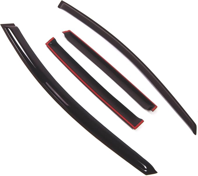 Outside Mount Window Vent Visors Rain Guards Compatible with Nissan Versa 2007-2011 | Side Window Wind Deflectors Rain Shields | Smoke Tinted, 4 Pcs Set, DGWV-360
