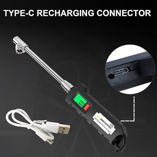 Chrome Plated Steel Dual Head Tire Inflator - 150 PSI, Backlight LCD & Flashlight, Rechargeable for Semi, Truck, RV & Cars
