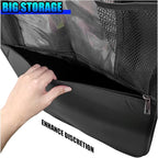 Car Kick Mats Back Seat Protector, Multifunctional Leather Car Rear Seat Hanging Storage Bag, Easy-to-Clean Auto Interior Backseat Organizer Accessory for SUVs, Trucks, Cars (Black)