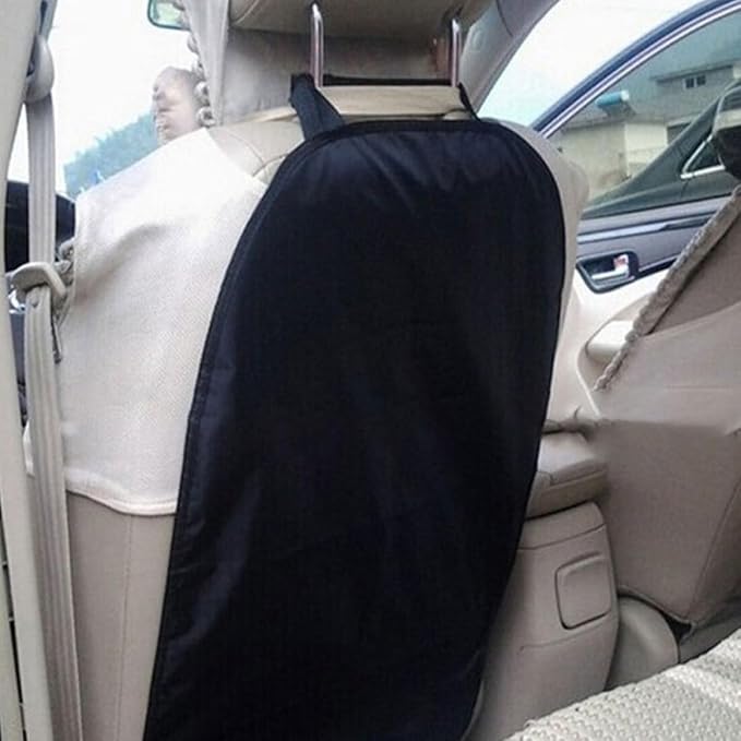 2pcs Car Seat Back Protectors Kick Mats for Black Waterproof Oxford Fabric Vehicle Seat Back Kick Guards for Family Travel