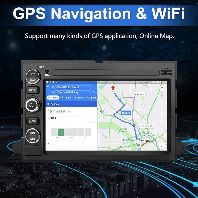 Android 13 Car Radio Compatible for Ford F150 F250 F350 Fusion Edge Explorer Taurus Freestar, Car Stereo Audio with Wireless CarPlay/Android Auto SWC GPS WiFi Bluetooth FM RDS DSP