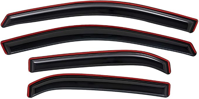 Extra Durable Clip-on in-Channel Auto Vent Window Visor, Fits 2010-2017 Chevrolet Equinox, UV Protection Rain Guard, Original Wind Deflector, No-Drill Easy Install, Dark Smoke, 4-Pcs