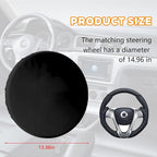 Zpana Car Steering Wheel Sun Shade Cover, Anti Heat Vehicle Steering Wheel Sunshade Shield, Automotive Interior Wheel Sun Block Protector Accessories, Universal for SUV, Sedan, Truck (Black)