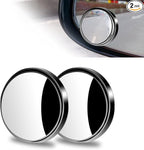 2 PCS Car Blind Spot Mirror, 1.97" HD Anti-Scratch Safe Blind Spot Rearview Mirror, 360° Rotatable Adjustable Wide Angle Auxiliary Side View Mirror, Universal for Most Cars (Black)