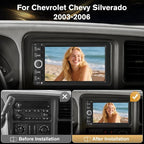 8 Core Car Radio Stereo for Chevy Chevrolet Silverado 2003-2006 Impala SSR Tahoe Tahoe GMC Siera Yukon Hummer with Android 15 Wireless CarPlay Android Auto Bluetooth FM/AM WiFi 【4GB+64GB】
