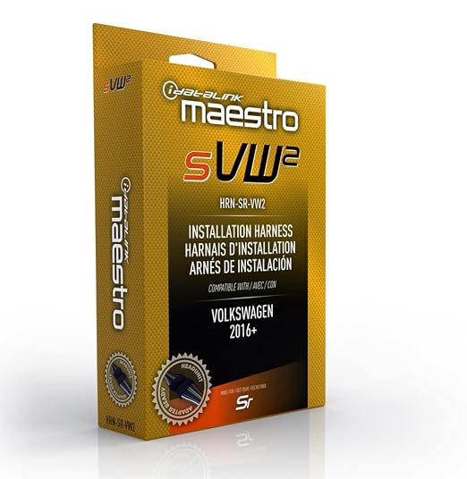 Maestro HRN-SR-VW2 T-Harness for Select Volkswagen Vehicles 2016-20, Replace the Factory Radio While retaining Steering Wheel Controls & use of Factory amp (ADS-MSR Module Also Required)