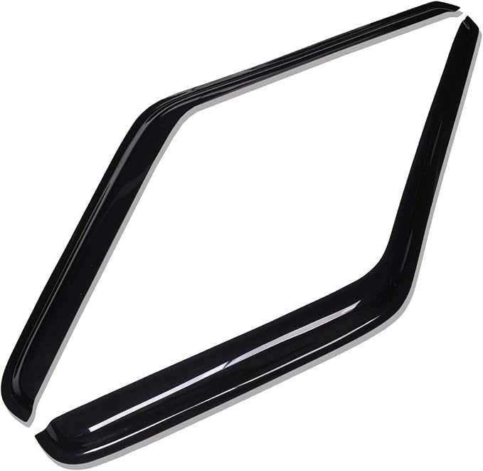 Extra Durable Outside-Mount Auto Vent Window Visor, Fits 1980-1996 Ford Bronco & Ford F-150/F-250/F-350; 1997 F-250 HD, Regular Cab/SuperCab/SuperCrew, UV-Protect Rain Guard, Smoke, 2-Pcs