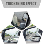 2-Pack Car Blind Spot Mirror, 3.7" x 1.4" Curved Wideangle, High-Definition Glass Adjustable Anti-Glare, Universal Car Side Mirror (Black)
