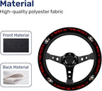 White Mask Horror Steering Wheel Cover, Non Slip Polyester Car Wheel Protector for Car SUV Truck, Universal 15 Inch