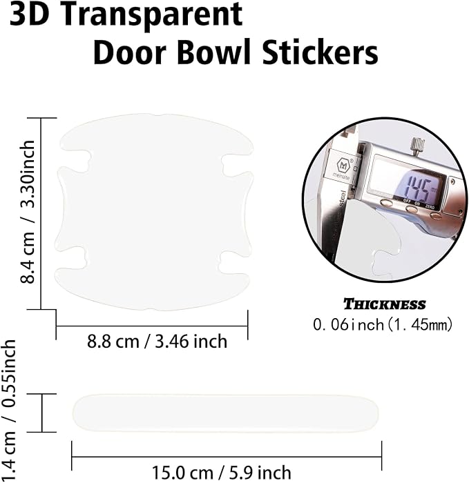 Transparent PVC Car Door Protector, Handle Cup Protective Sticker Auto Door Paint Guard Universal for Most Car Handle(8PCS)
