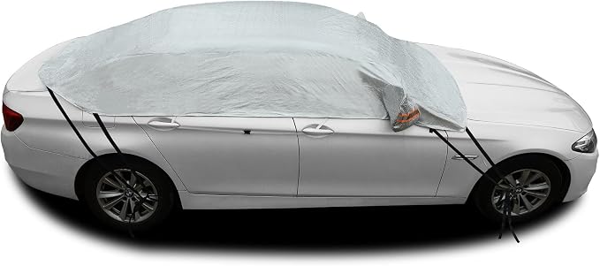 Safe View Half Car Cover Top Waterproof/Windproof/Dustproof/Windshield Cover Snow Winter Summer (Sedan 3L)