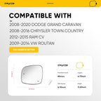 Blind Spot Driver Side Mirror Compatible with 2008-2020 Dodge Grand Caravan, 2008-2016 Chrysler Town Country, 2012-2015 RAM CV, 2009-2014 VW Routan, Left Side Mirrors with Power Heated