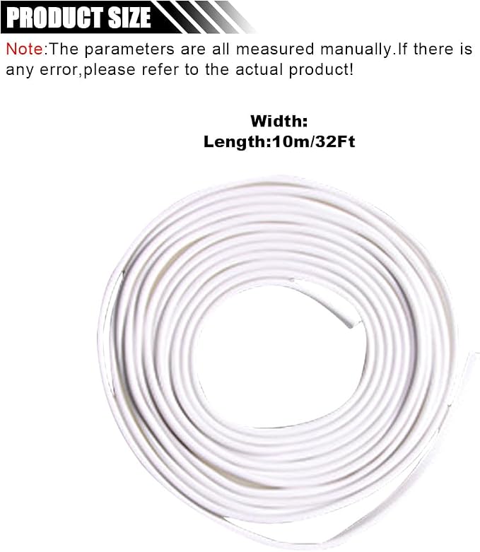 32Ft(10M) Edge Protector - Anti-Collision Strip, No Glue Car Entry Guard, Automotive Trim Protective Strip (White)