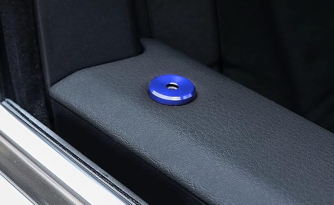 4pcs Sports Blue Aluminum Decorative Door Lock Indicator Light Cap Covers Compatible with Porsche Cayenne Panamera Macan